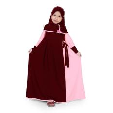 Baju Muslim Anak Perempuan Gamis Jersey Marun Peach / Baju Muslim / Gamis Anak Perempuan