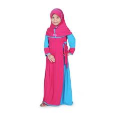 Baju Muslim Anak Perempuan Gamis Jersey Pink Turkish / Baju Muslim Terbaru
