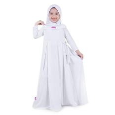 Baju Muslim Anak Perempuan Gamis Jersey Putih Putih / Baju Muslim Anak Terbaru