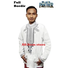Baju Muslim Black Panther Full Bordir Original Bahan Tebal