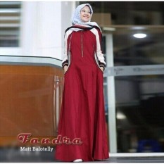 Baju Muslim Fandra Dress Gamis Panjang Hijab Casual Pakaian Wanita Hijab Modern