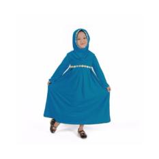 Baju Muslim Gamis Anak Perempuan Warna Biru Muda Lucu