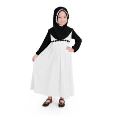 Baju Muslim Gamis Anak Perempuan Warna Putih Hitam Lucu Simple