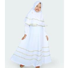 Baju muslim gamis anak putih lucu