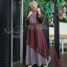 Baju Muslim Gamis Nabila Dress Vol3 Dress Baloteli Panjang Hijab Casual Pakaian Wanita Hijab Modis @rk