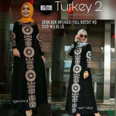 Baju Muslim Gamis Turkey Maxy Wolfice Full Bordir Aplikasi Payet Panjang Hijab Casual Pakaian Wanita Hijab Modis @rk