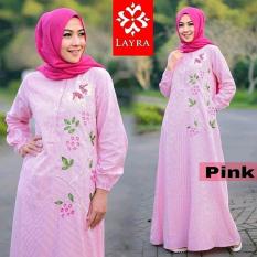 Baju Muslim Gamis Zahra Stripe Dress Murah