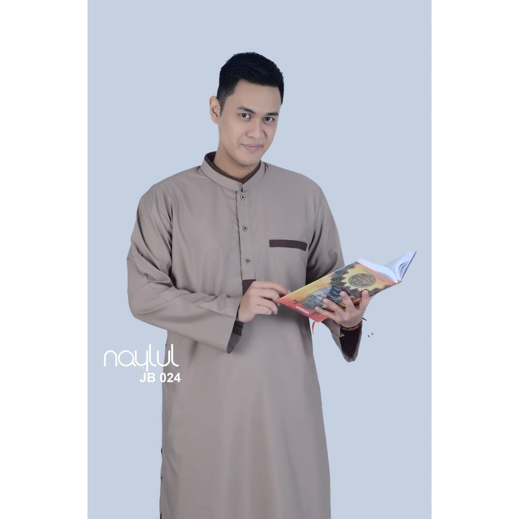 Baju Muslim Jubah Pria Naylul Ukuran L - Krem