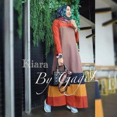 Baju Muslim Kiara Dress Gamis Panjang Hijab Casual Pakaian Wanita Hijab Modern