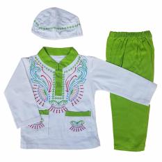 Baju Muslim Koko (6-12 Bulan) Anak Bayi Laki-Laki Setelan Set Peci LY4