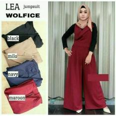 Baju Muslim Lea Jumpsuit Wolfice Gamis Panjang Hijab Casual Pakaian Wanita Hijab Modern