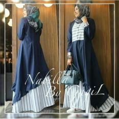 Baju Muslim New Nabila Dress Gamis Panjang Hijab Casual Pakaian Wanita Hijab Modern