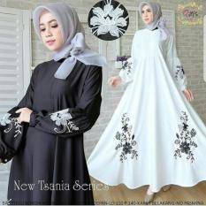 Baju Muslim New Tsania Dress Baloteli Mix Bordir Gamis Panjang Hijab Casual Pakaian Wanita Hijab Modis @rk