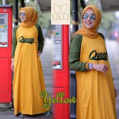 Baju Muslim Original Gamis Queen Dress Baju Panjang Muslim Casual Wanita Pakaian Hijab Modern Modis Trendy Terbaru 2018