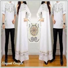 Baju Muslim Sarimbit - Couple Elegan Putih Cp Batik