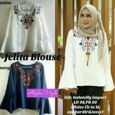 Baju Muslim Vintage / Pakaian Putih / Atasan Hijab : Jelyta Blouse