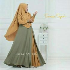 Baju muslim/pakaian wanita muslim/Gamis set Sanisa syari Matt Full Jersey size L - Besar (3 color)