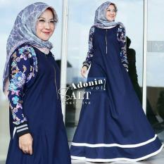 Baju Original Adonia Dress Balotelly Apl Sablon Gamis Panjang Hijab Casual Pakaian Wanita Terbaru Tahun 2018