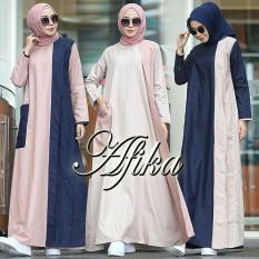 Baju Original Afika Dress Balotely Gamis Panjang Hijab Casual Pakaian Wanita Muslim Modern Maxy Terbaru Tahun 2018
