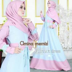 Baju Original Ainun Dress Balotely Gamis Panjang Hijab Casual Pakaian Wanita Muslim Modern Maxy Terbaru Tahun 2018