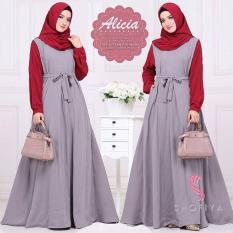 Baju Original Alicia Dress Balotely Gamis Panjang Hijab Casual Pakaian Wanita Muslim Modern Maxy Terbaru Tahun 2018