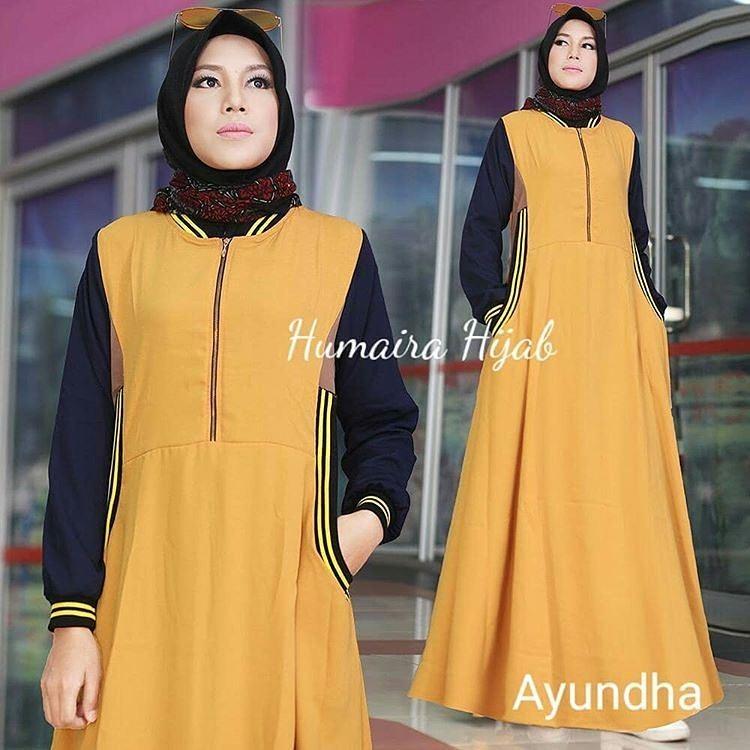 Baju Original Ayunda Dress Balotely Gamis Panjang Hijab Casual Pakaian Wanita Muslim Modern Maxy Terbaru Tahun 2018   