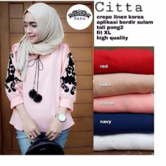 Baju Original Blouse Citta Top Blus Baju Atasan Panjang Wanita Hijab Modern Trendy Warna Latte