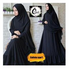 Baju Original Calista Syari Dress Balotelly Gamis Panjang Hijab Casual Pakaian Wanita Hijab Modern WarnaBlack