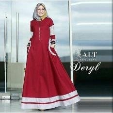 Baju Original Deryl dress Balotely Gamis Panjang Hijab Casual Pakaian Wanita Muslim Modern Maxy Terbaru Tahun 2018