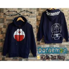 baju original DORAEMON HODIE TEXT NAVY sweater wanita fleece