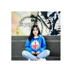 baju original DORAEMON HODIE TEXT TURKIS sweater wanita fleece