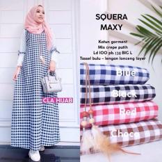 Baju Original Dress New Squera Maxy Dress Katun Baju Panjang Wanita Muslim Modern Casual Trendy Modis Warna Blue