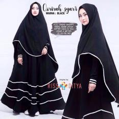 Baju Original Dress Qorirah Syar‘I Gamis Baju Panjang Casual Wanita Hijab Baju Pesta Modern Trendy Warna Black