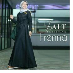Baju Original Frenna Gamis Dress Balotelly Gamis Panjang Hijab Casual Pakaian Wanita Hijab Modern Warna Hitam