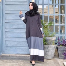 Baju Original Gamis Adistia Dress Baju Panjang Muslim Casual Wanita Pakaian Hijab Modern Modis Trendy Terbaru 2018 Warna Hitam