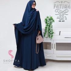 Baju Original Gamis Fatima Syar’i Dress Baju Panjang Muslim Casual Wanita Pakaian Hijab Modern Modis Trendy Terbaru 2018 Warna Navy