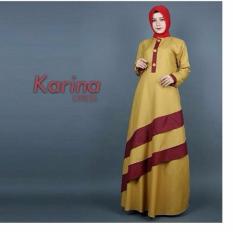 Baju Original Gamis Karina Dress Baju Panjang Casual Wanita Hijab Baju Modern Trendy Warna Mustard