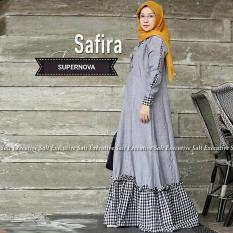 Baju Original Gamis Safira Dress Baju Panjang Muslim Casual Wanita Pakaian Hijab Modern Modis Trendy Terbaru 2018 Warna Dark Grey