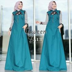 Baju Original Gween Dress Balotelly Mix Katun Gamis Panjang Hijab Casual Pakaian Wanita Terbaru Tahun 2018