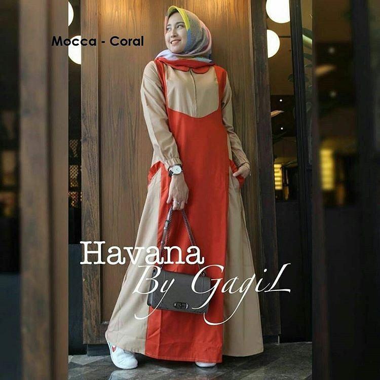 Baju Original Havana Dress Balotely Gamis Panjang Hijab Casual Pakaian Wanita Muslim Modern Maxy Terbaru Tahun 2018   