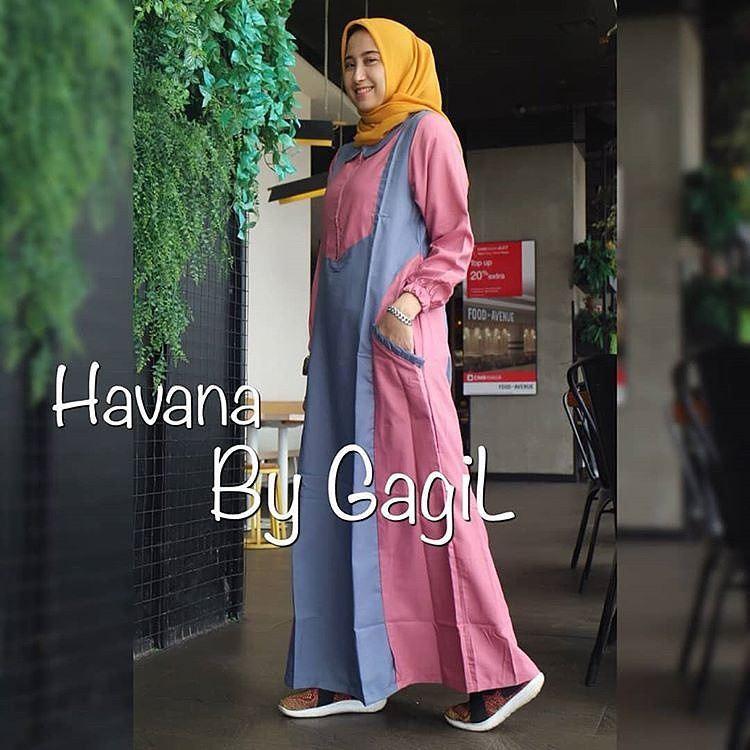 Baju Original Havana Dress Balotely Gamis Panjang Hijab Casual Pakaian Wanita Muslim Modern Maxy Terbaru Tahun 2018   