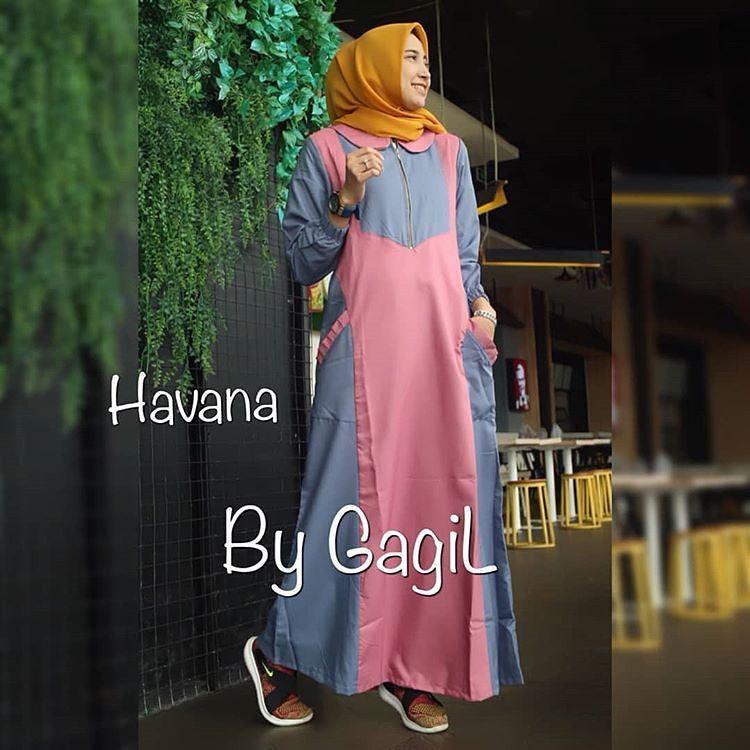 Baju Original Havana Dress Balotely Gamis Panjang Hijab Casual Pakaian Wanita Muslim Modern Maxy Terbaru Tahun 2018   