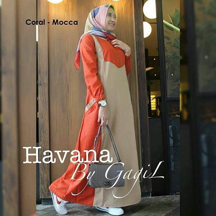 Baju Original Havana Dress Balotely Gamis Panjang Hijab Casual Pakaian Wanita Muslim Modern Maxy Terbaru Tahun 2018   