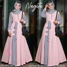 Baju Original Nagita Dress Balotely Gamis Panjang Hijab Casual Pakaian Wanita Muslim Modern Maxy Terbaru Tahun 2018
