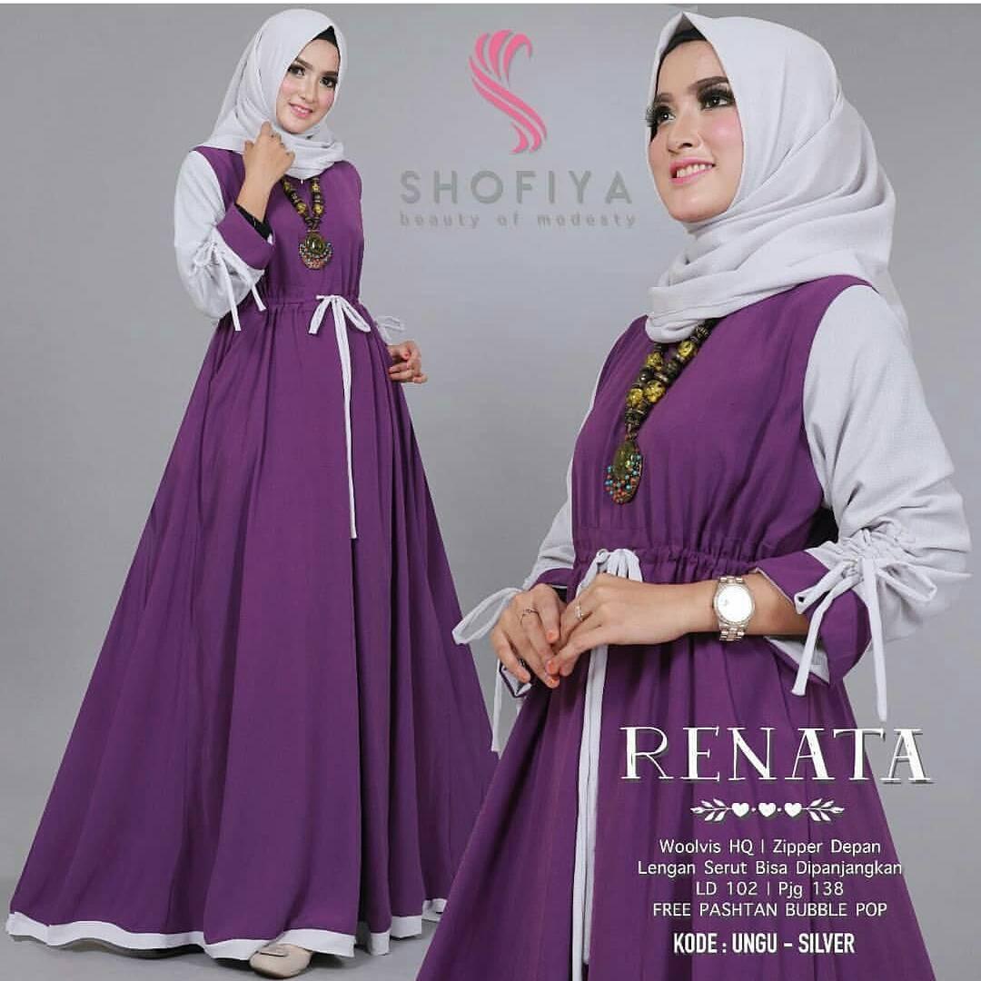 Baju Original Renata Dress Balotelly Gamis Panjang Hijab Casual Pakaian Wanita Terbaru Tahun 2018