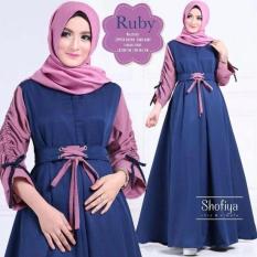 Baju Original Ruby Dress Balotelly Gamis Panjang Hijab Casual Pakaian Wanita Hijab Modern