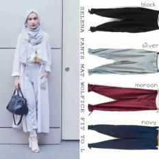 Baju Original Selena Pants Celana Panjang Wanita Muslim Bawahan Cewek Hijab HITAM
