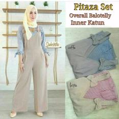 Baju Original Setelan Pitaza Set Baju Wanita Hijab Trendy Celana + Baju Atasan Modern Modis Casual Trendy Warna Coffe