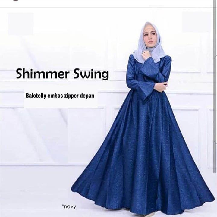 Baju Original Shimmer Dress Balotely Gamis Panjang Hijab Casual Pakaian Wanita Muslim Modern Maxy Terbaru Tahun 2018   