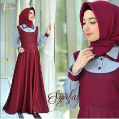 Baju Original Syafa Dress Balotely Gamis Panjang Hijab Casual Pakaian Wanita Muslim Modern Maxy Terbaru Tahun 2018